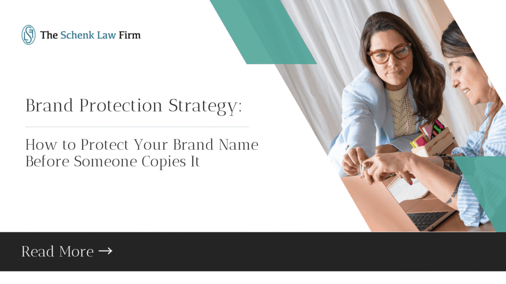Women discussing brand protection strategy